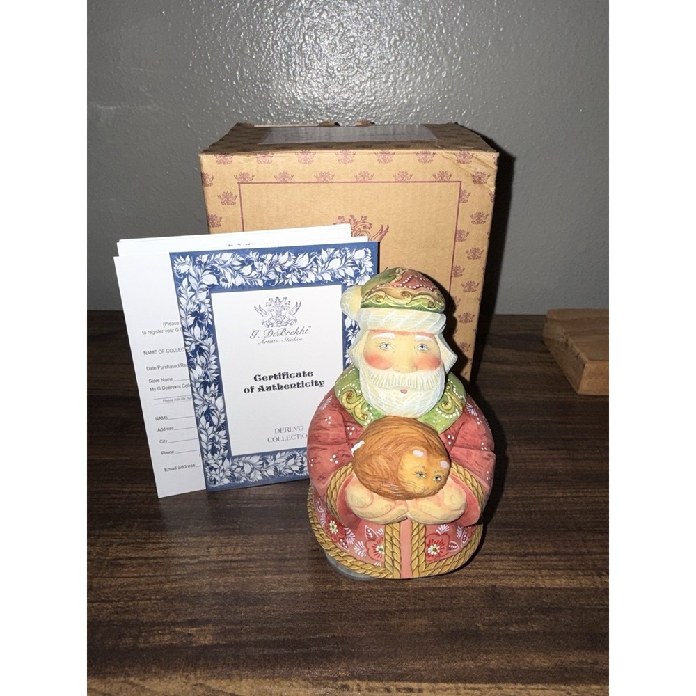 G. DeBrekht COA Box Artistic Studios Purrfectly Santa And Cat‎ 2005 #51781-71